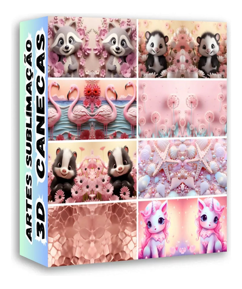 Pack 3000 Artes Digitais 3d Sublimação P/caneca Vários Temas