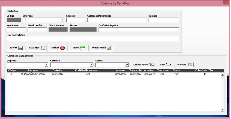 Sistema De Controle De Licitações E Certidões + Cot. De Preços