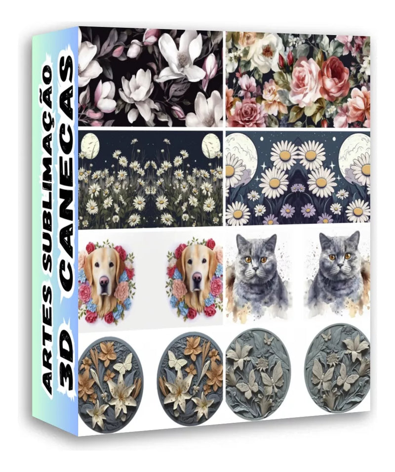Pack 3000 Artes Digitais 3d Sublimação P/caneca Vários Temas