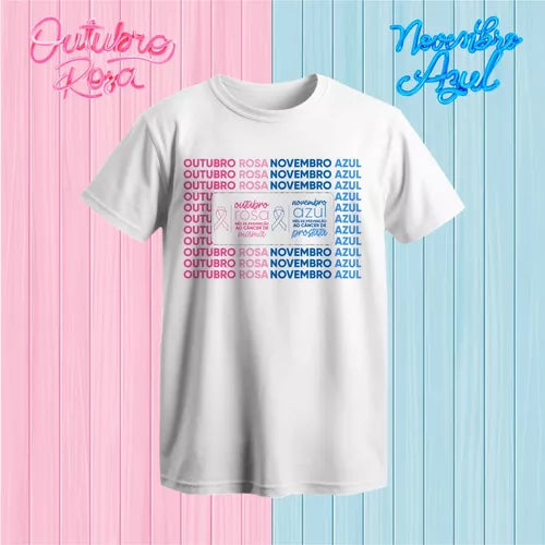 Kit De Artes Editável Outubro Rosa E Novembro Azul Camisetas