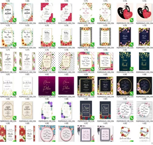 Pack 500 Vetores Convite De Casamento + 58 Artes De Novinhos