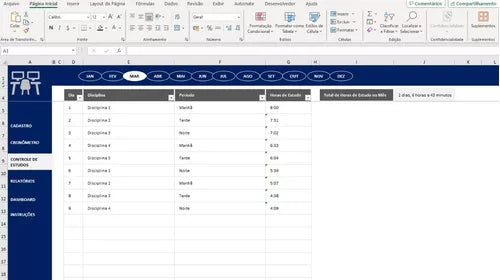 Planilha De Controle De Estudo Para Concurso Em Excel