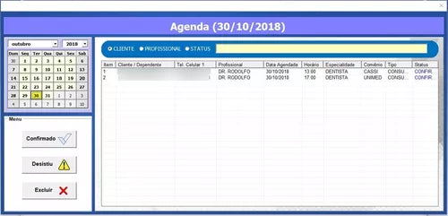 Sistema Agenda, Clientes, Dentista, Consultório, Médicos