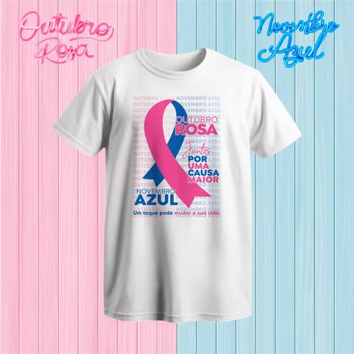 Kit De Artes Editável Outubro Rosa E Novembro Azul Camisetas