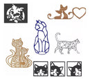 Pacote Vetores Quadros Gatos Pet Corte Cnc Laser Router