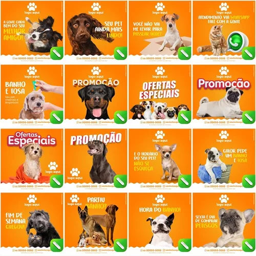 Pack 100 Artes Para Petshop Pet Shop Editáveis Corel Cdr