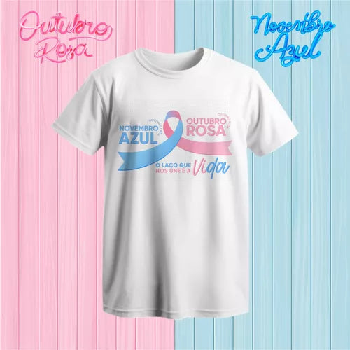 Kit De Artes Editável Outubro Rosa E Novembro Azul Camisetas