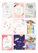 Convites De Casamento E Aniversário Em Vetor Editável