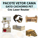 Pacote Vetor Cama / Casa Gato Cachorro Pet Cnc Laser Router